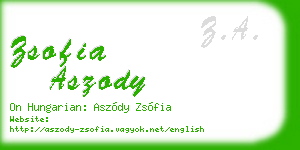 zsofia aszody business card